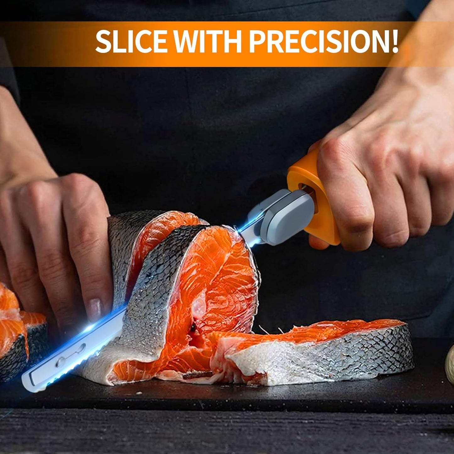 Electric Knife,Wired Electric Carving Knife Set with Two Serrated Stainless Steel Blades,Carving Fork,with Non Slip Handle,Safety Lock and Storage Case for Meat,Bread,Other and Foods