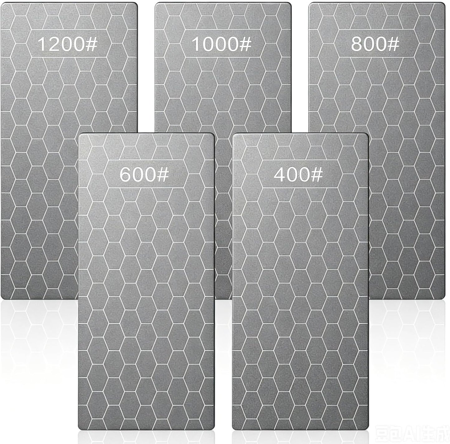 5 PCS Diamond Sharpening Stone, Diamond Sharpening Plate, Diamond Stone, Sharpening Plate Honing Stones Knives 400/600/800/1000/1200 Grit