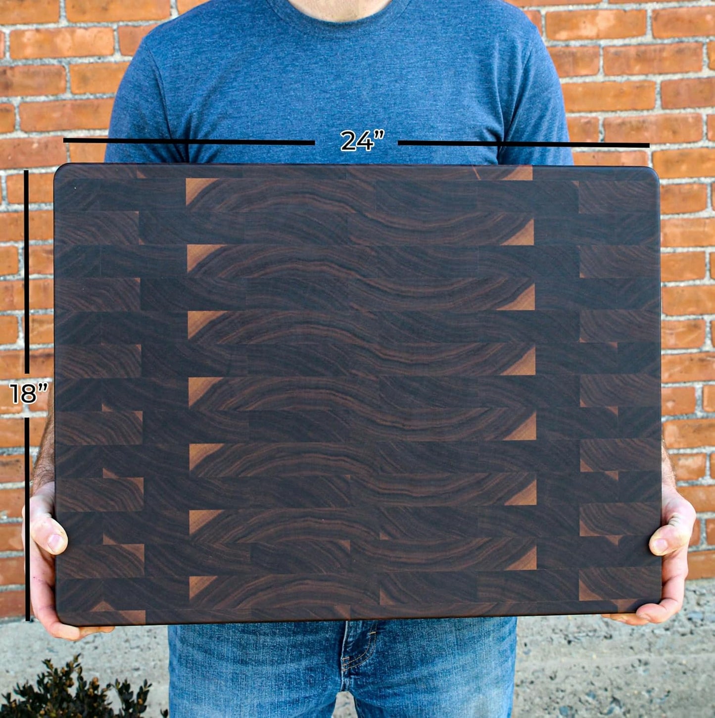 Large End Grain Walnut Cutting Board, Wedding Gift, Walnut or Maple Butcher Block with Rubber Feet, Up to 2” Thick, Personalized Cutting Board, Christmas Gift, Made in the USA