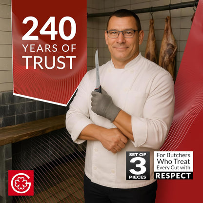 Giesser since 1776, Made in Germay, Boning knife 6 Inch Flexible Streight thinn Blade, Ultra Slip Resistant, Dishwashersafe, rustfree, Butcher Knife for Filleting (3)