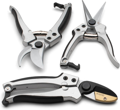 Pruning Shears - Garden Scissors Florist Snips - 2.5” Blades - Flower Scissors for Cutting Fresh Flowers, Trimming, or Harvesting Herbs or Fruit - Pruners for Gardening Tools by Kings County Tools