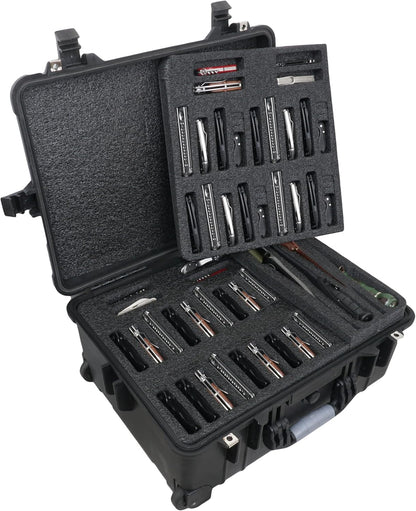 Case Club 147 Folding Knife Case - Hard Sided Travel and Storage Organizer fits a Variety of Folding Knives, Swiss Army Knives, Butterfly Knives, Fixed Blades & More. Lockable, Rugged, Waterproof.