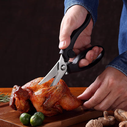 JARVISTAR Poultry Shears Heavy Duty Professional, All Purpose Sharp Kitchen Scissors with Spring Loaded Handle and Safety Lock, 8.5" Cooking Scissors for Chicken, Poultry, Food, Meat