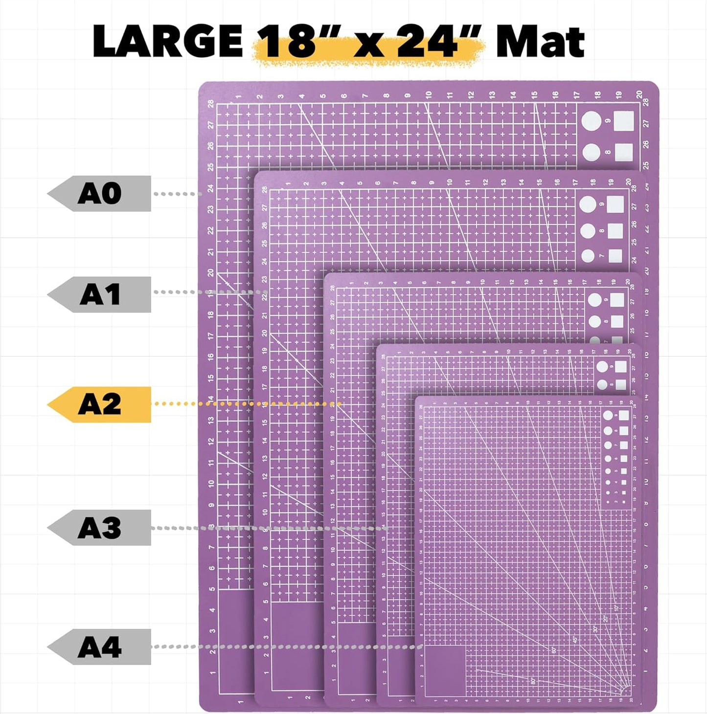 Mandala Crafts Self-Healing Cutting Mat Set – 12" x 18" A3 Green Double-Sided 5-Ply Mat with Fabric Cutter, Quilt Ruler & Craft Knife for Sewing, Quilting, Leather & Scrapbooking