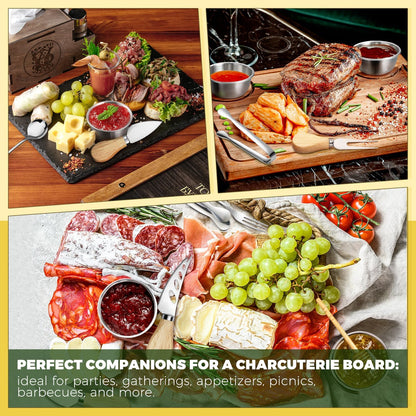 Charcuterie Boards Accessories Gold Charcuterie Utensils Cheese Butter Spreader Knife Set Small Serving Tongs Forks and Spoons Dipping Bowls Honey Dippers Toothpick Flags for Party Platter Making
