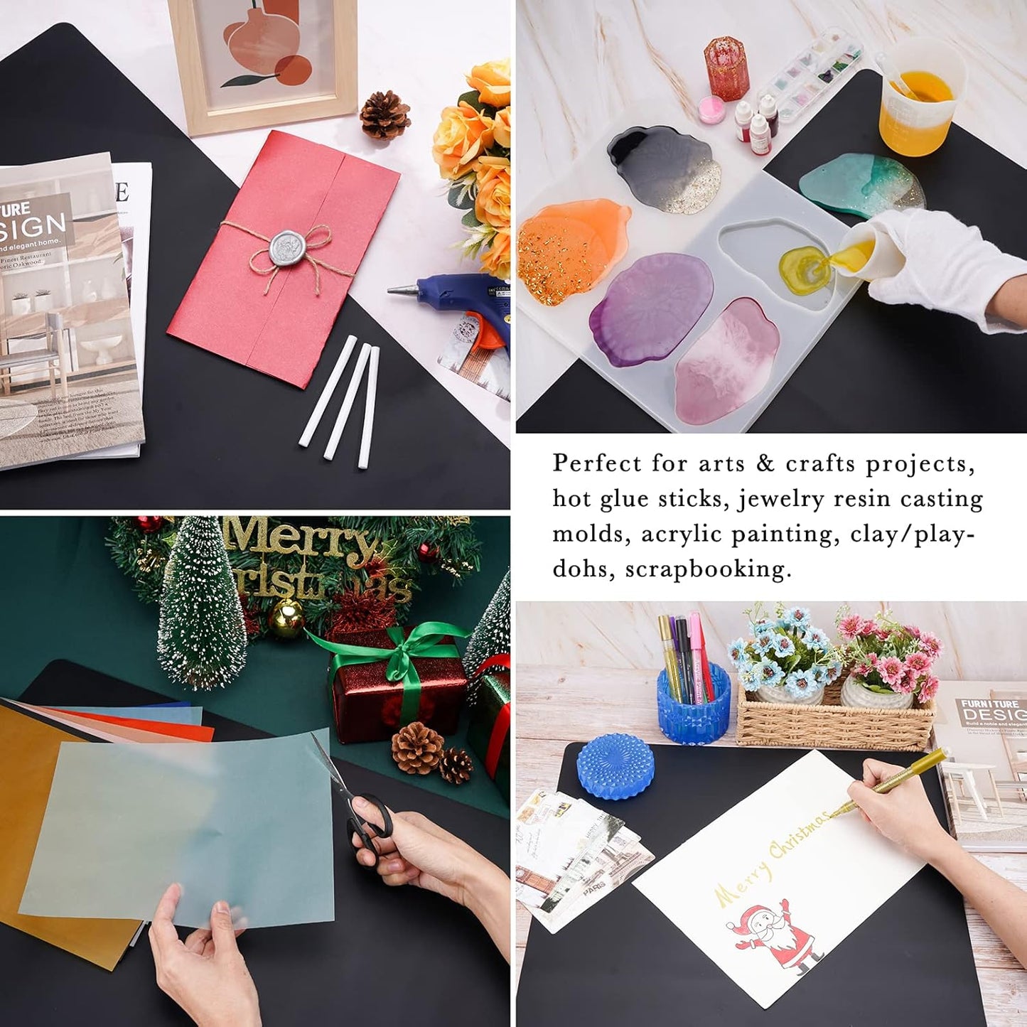 Gartful Extra Large Transparent Silicone Mat, Countertop Protector, 25.2 x 17.7 inches Silicone Sheet for Crafts Resin Jewelry Casting Mat Pad Nonstick Table Placemat