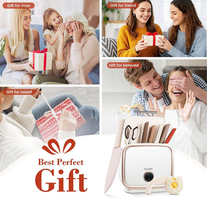 XXV 17Pcs Knife Set with Block & Sharpener,Kitchen Knives Block with Drying Function and Plug, German Stainless Steel Chef Knife Set with Bag,Dishwasher Safe Knives Set for Kitchen,Camping