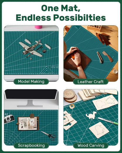Foldable Self Healing Cutting Mat, 17" x 11", Rotary Cutting Mat for Sewing, Quilting, Scrapbooking, Craft Cutting Board for Hobby Use(A3)