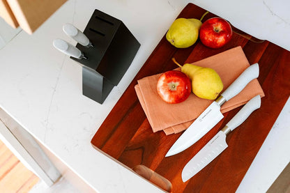 DURA LIVING 14-Piece Color-Coded Knife & Cutting Board Set – Razor-Sharp Stainless Steel Blades with Blade Guards, 4 Multi-Color Flexible Cutting Mats