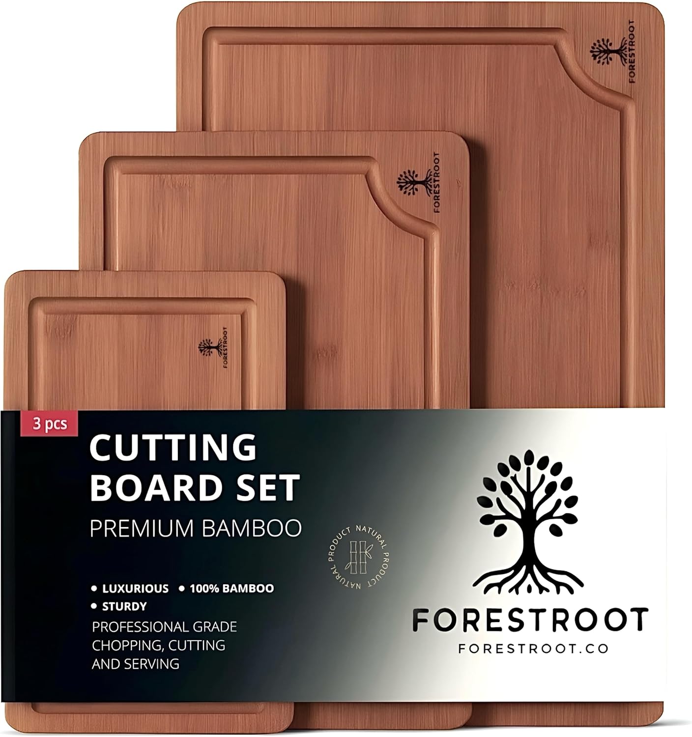 Premium Bamboo Cutting Board-15x10 Inch - End Grain Heavy Duty Cutting Board with Juice Groove, Built-In Handle & Hanging Hole, Knife-Safe Chopping Board for Meat, Vegetables & Kitchen Prep
