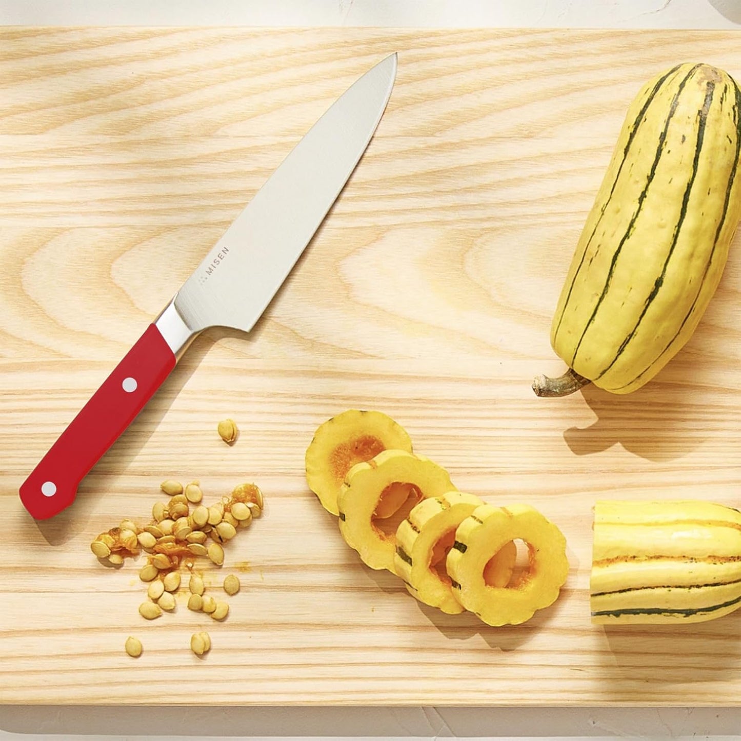 Misen 8" Chef Knife – High Carbon Japanese AUS-10 Stainless Steel – Hybrid German & Japanese Blade – Precision Kitchen Knife for Professionals & Home Cooks – Ultimate Cutting Performance - Green