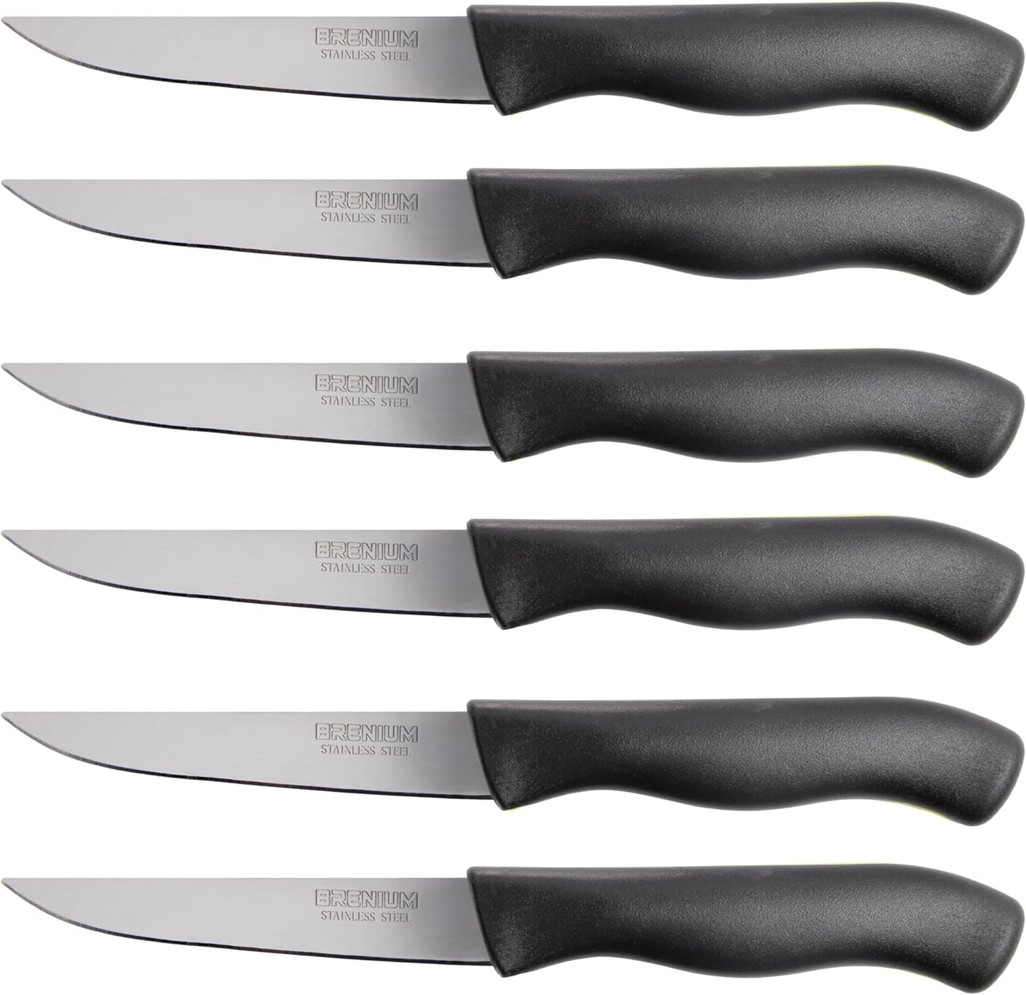 6-Piece Paring Knife Set – 4 Inch Razor Sharp Stainless Steel Spear Point Blades, Precision Fruit and Vegetable Cutting Knives, Ergonomic Non-Slip Handles – Green, Serrated Edge