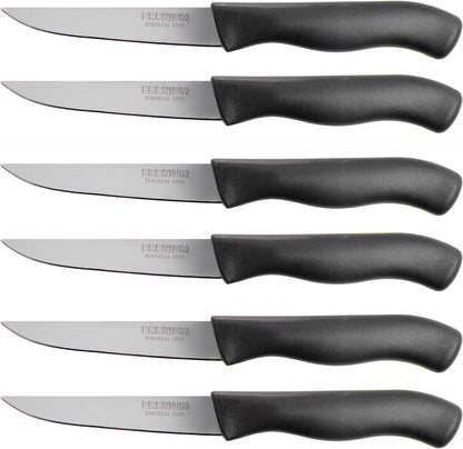 6-Piece Paring Knife Set – 4 Inch Razor Sharp Stainless Steel Spear Point Blades, Precision Fruit and Vegetable Cutting Knives, Ergonomic Non-Slip Handles – Green, Serrated Edge