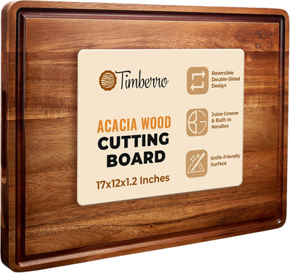 Acacia Wood Cutting Board (10x7x0.8 In.) - Small Mini Wooden Bar Steak and Cheese Chopping Boards for Kitchen with Juice Groove, Tiny Rustic Carving Breadboard for Serving Lime with Handle