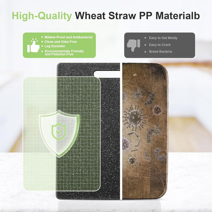 Cutting Board for Kitchen Set of 3 Portable Plastic Non-slip Cutting Boards Mats BPA-Free Reversible Chopping Board for Meat,Vegetables, and Fruits Dishwasher Safe,Easy Grip Handle,Multi Sizes (Black)