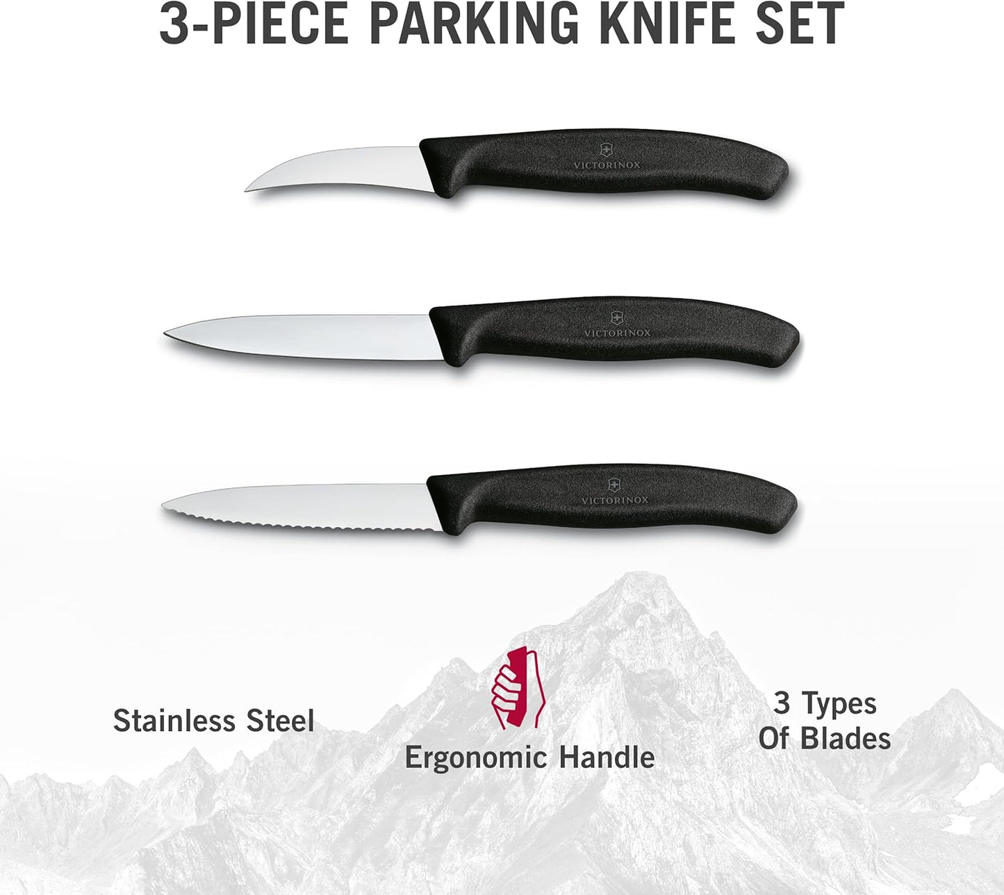Victorinox Swiss Classic 3-Piece Paring Set, Black, 3-Inch