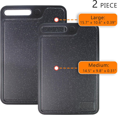 Cutting Boards for Kitchen,Large Cutting Board Set of 2,Non-Slip Cutting Board with Dandle and Juice Groovenon,Dishwasher Safe Cutting Boards (Green)