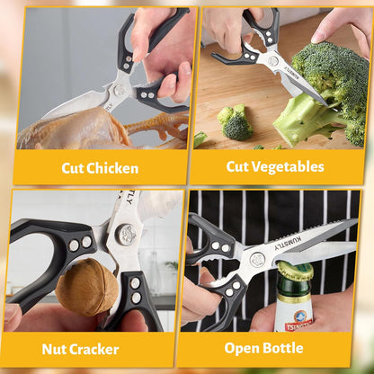 Kitchen Scissors All Purpose Kitchen Shears Heavy Duty for Cutting Chicken, Turkey, Meat, Bones, Vegetables Stainless Steel Spatchcock Shears Multipurpose Food Scissors