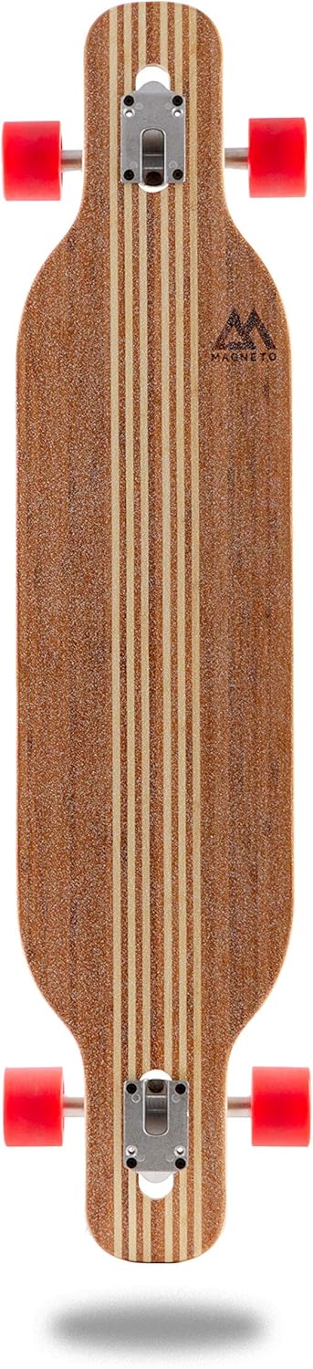 Magneto Longboards Bamboo Longboards for Cruising, Carving, Free-Style, Downhill and Dancing (Bamboo Drop & Fiberglass Through Longboard)