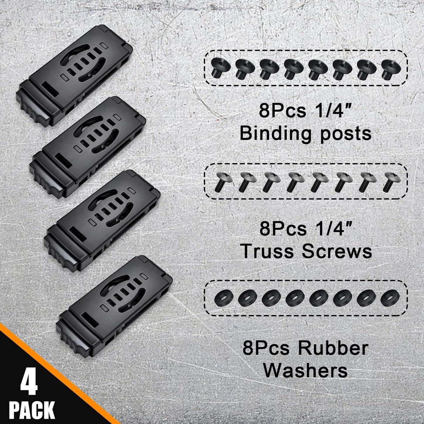 4-Pack Knife Belt Clip Holster Tactical Belt Buckle Kydex Belt Clip Universal Utility EDC Clip Camping Mag Pouches Sheath Tool with Hardware, Knife Clip Black