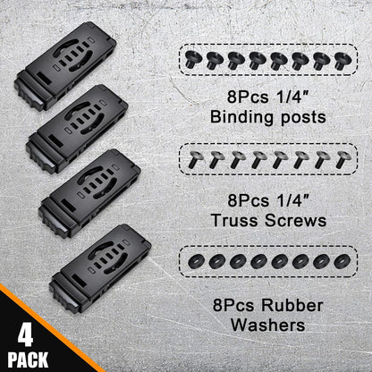 4-Pack Knife Belt Clip Holster Tactical Belt Buckle Kydex Belt Clip Universal Utility EDC Clip Camping Mag Pouches Sheath Tool with Hardware, Knife Clip Black