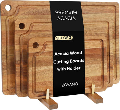 Acacia Wood Small Cutting Board for Kitchen, 10x7 Inch Mini Chopping Bar Board with Juice Groove & Hanging Hole, Thickened Portable Cheese Board for Camping,BBQ, Dorm, RV and Small Spaces