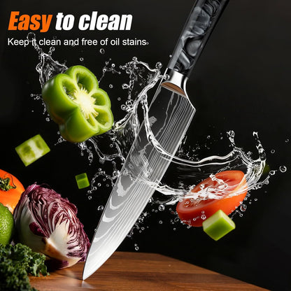 Knife Set,12-Piece Premium Kitchen Knife Set with Universal Knives Block,Anti-Rust Non-Stick High-Carbon Stainless Steel Extra-Sharp Chef Knives for Kitchen,Dishwasher Safe,Non-slip Ergonomic Handle