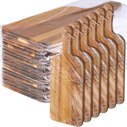 Irenare 18 Pcs Plain Cutting Board Set with Handles Laser Engraving Wooden Charcuterie Kitchen Serving Chopping Board Bulk for DIY Housewarming Mother's Day Gifts(Walnut,15 x 7 Inch)