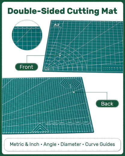 Foldable Self Healing Cutting Mat, 17" x 11", Rotary Cutting Mat for Sewing, Quilting, Scrapbooking, Craft Cutting Board for Hobby Use(A3)