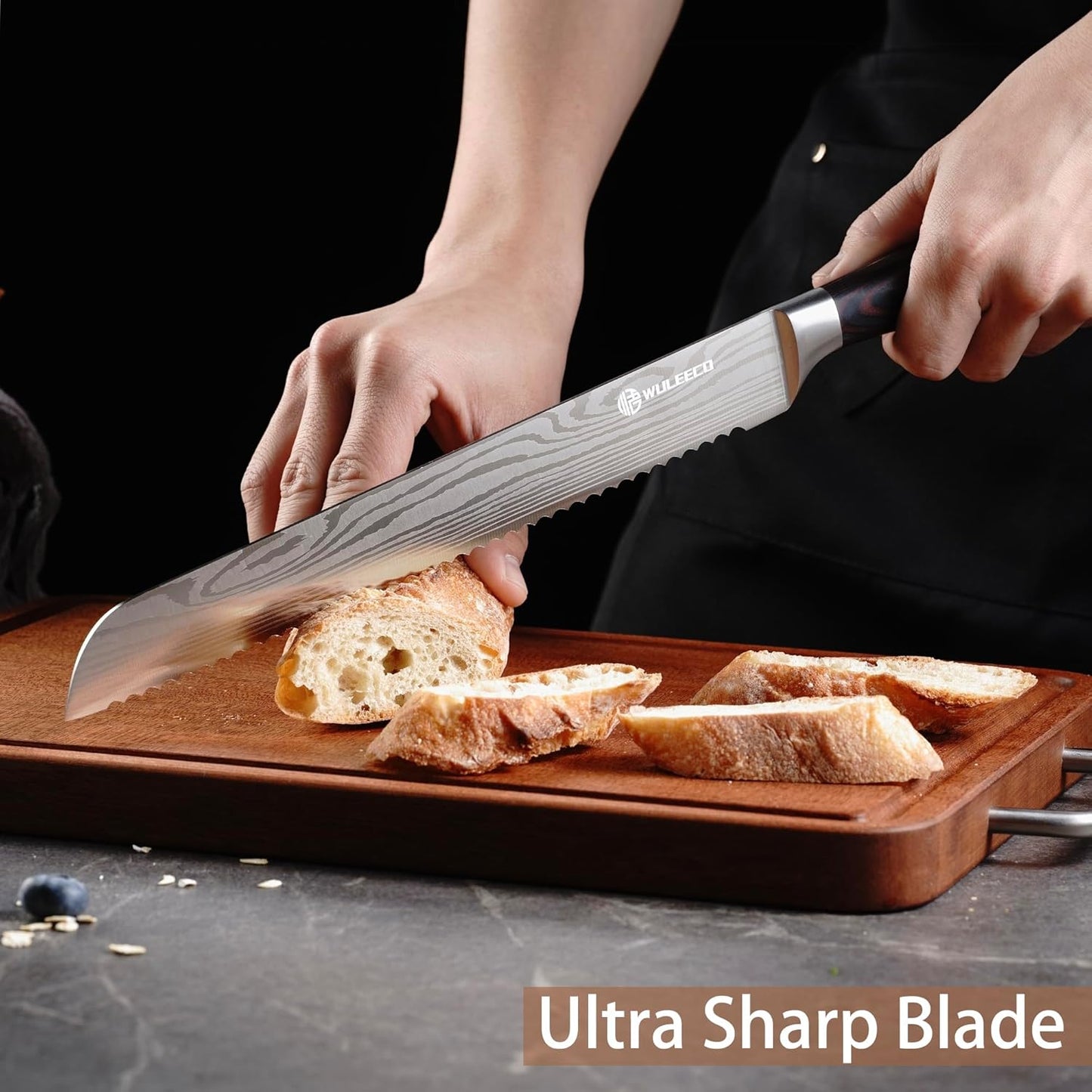 Utility Knife, 5 Inch Chef Knife, Ultra Sharp Kitchen Knife with High Carbon Stainless Steel Blade, Multipurpose Kitchen Knife with Ergonomic Pakkawood Handle and Gift Box