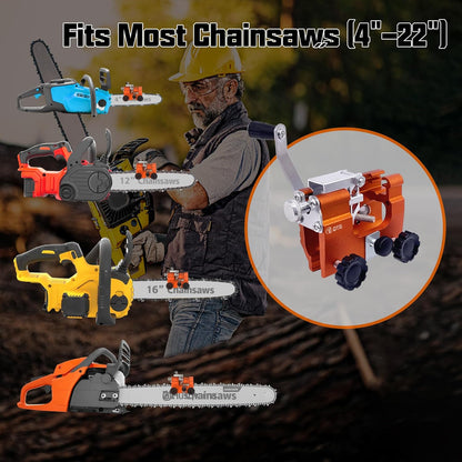 QTG Manual Chain Saw Sharpener,Adjustable Clamp & Precision Guide,Portable Metal Attachment,8-22" Chain/Electric Saws