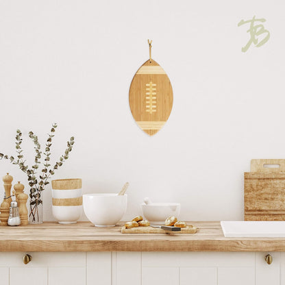 Totally Bamboo Football Shaped Bamboo Wood Cutting Board and Charcuterie Board, Great Gift for Football Fans