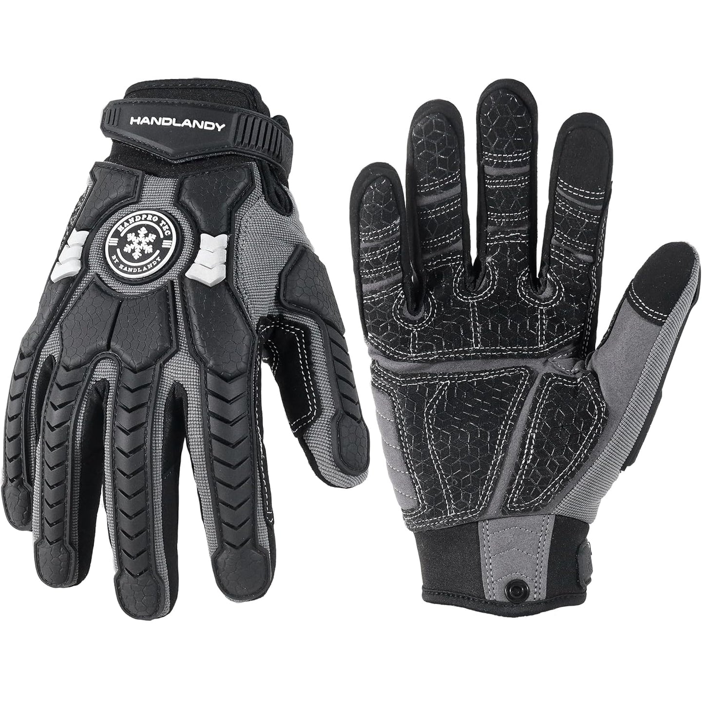 HANDLANDY Winter Cut Resistant Impact Resistant Work Gloves for Men, Padded Palm Grip Heavy Duty Working Glove (Medium, Yellow)