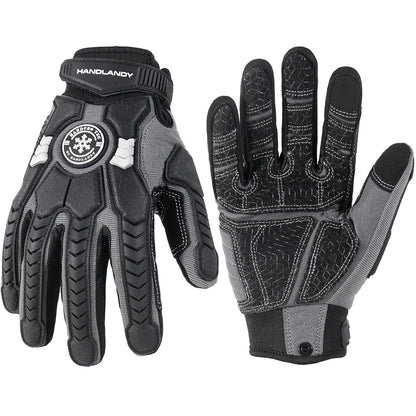 HANDLANDY Winter Cut Resistant Impact Resistant Work Gloves for Men, Padded Palm Grip Heavy Duty Working Glove (Medium, Yellow)