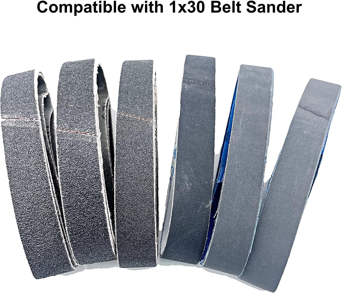 1x30 Inch Silicon Carbide Sanding Belts, 4 PCS Each of 80,120, 240, 400, 800,1000 Grits Knife Sharpening Belt Kits for 1 x 30 Inch Belt Sander, 24 Pack