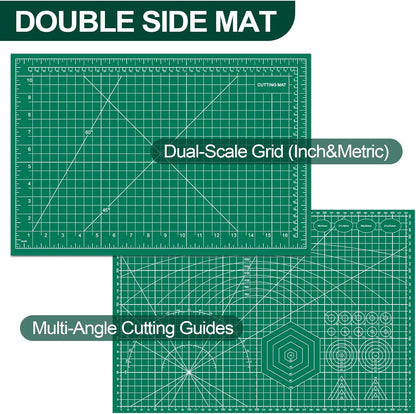 10 Pcs Self Healing Cutting Mat Bulk, 12"×18" Rotary Cutting Mats for Crafts, A3 Sewing Boards for Fabric Quilting Scrapbooking Precision Cutting Double Sided 5-Ply