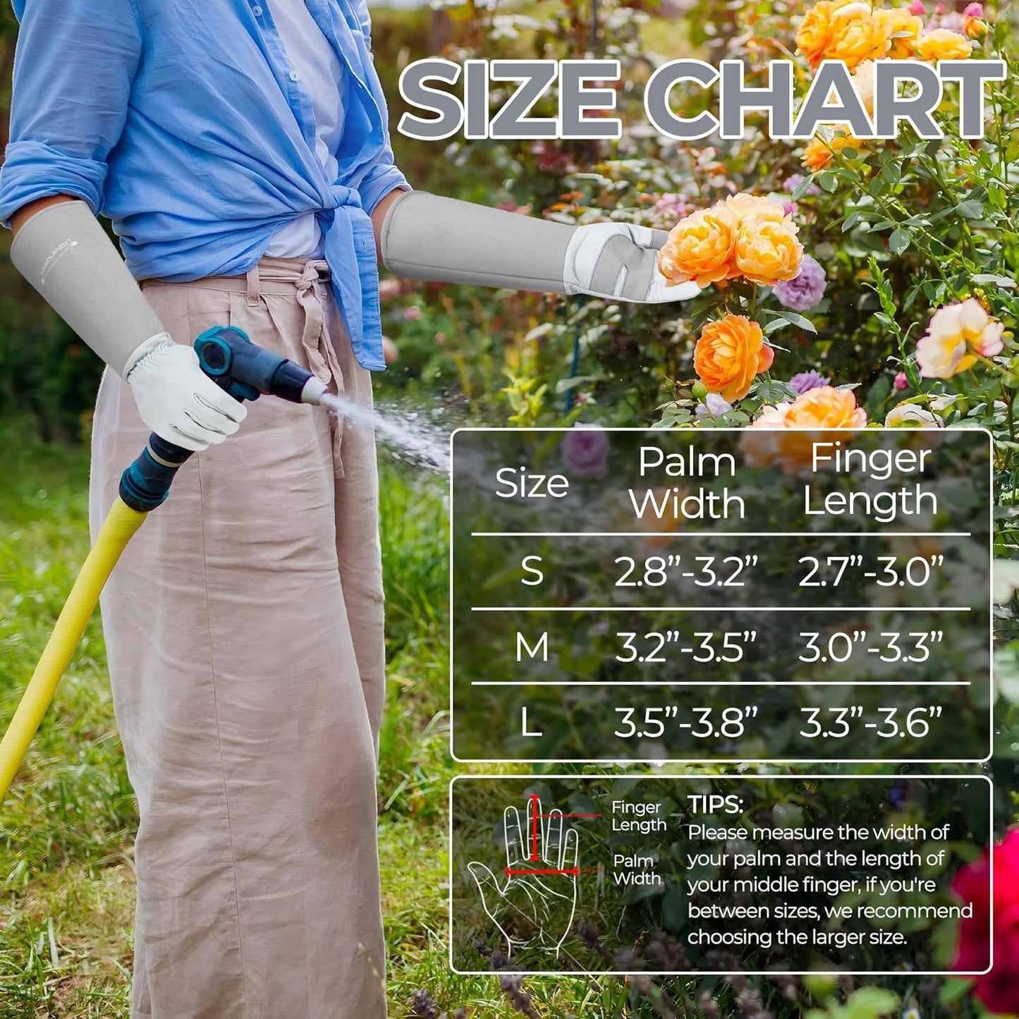 HANDLANDY Rose Pruning Gloves for Men & Women, Long Thorn Proof Gardening Gloves, Breathable Pigskin Leather Gauntlet, Best Garden Gifts & Tools for Gardener