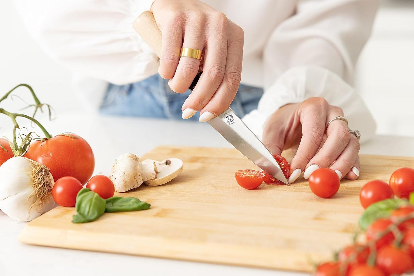 Japanese Petty Knife 3.9" – 420J2 Stainless Steel Paring Knife with Wood Handle for Fruit, Vegetable & Meat Preparation