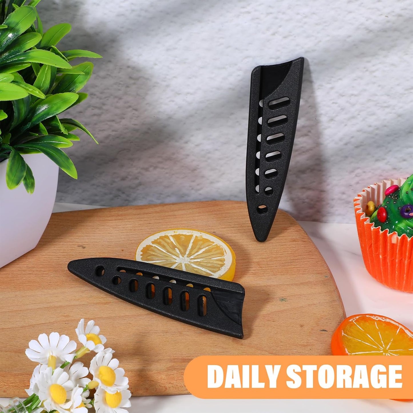 2 Pack Safety Knife Covers, PP Plastic Kitchen Knifes Blade Protector, Universal Guards Knife Covers or Sleeves for 3.5'' Paring Bread Carving Chef Knifes