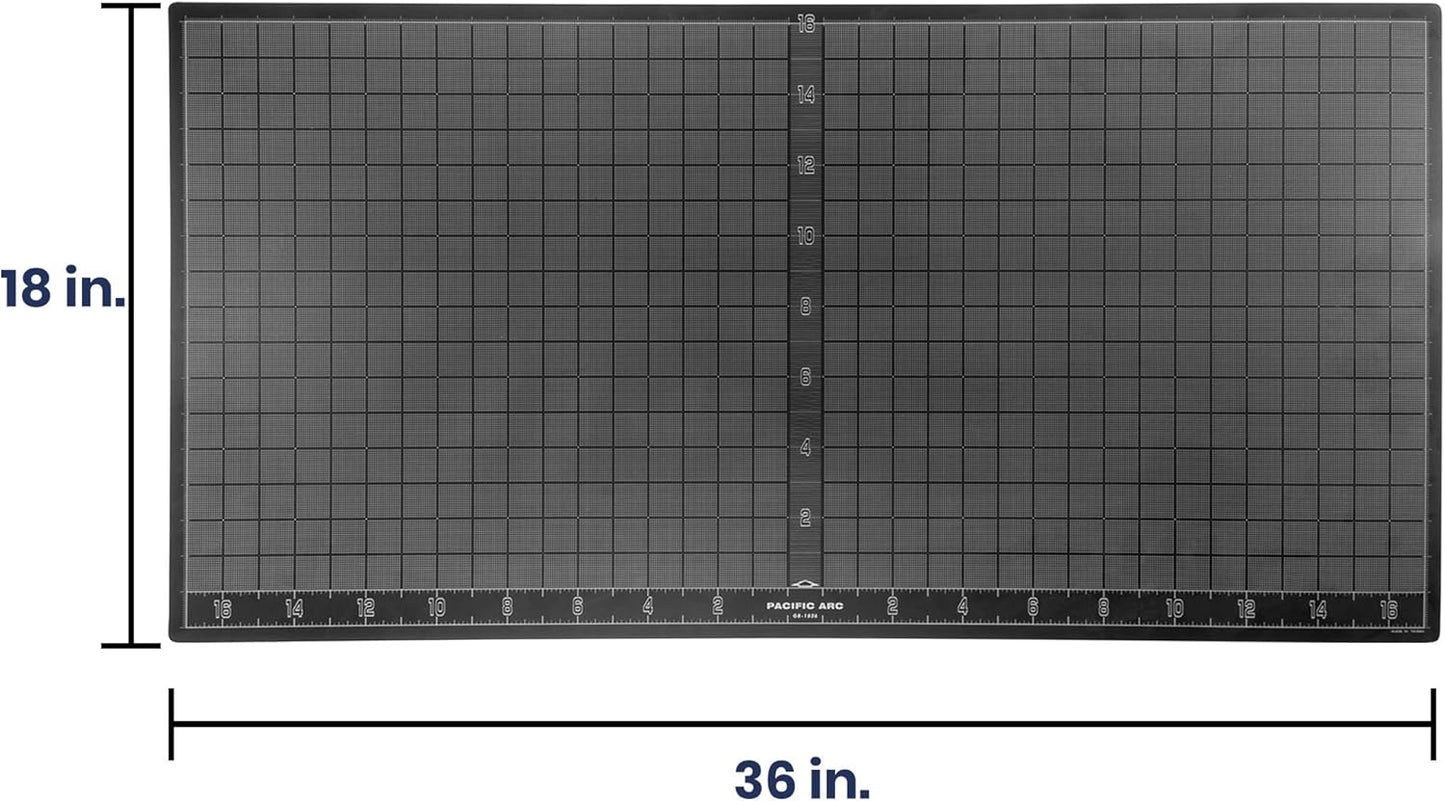 Pacific Arc Double Sided Self Healing Cutting Mat - Thick and Durable Vinyl Rotary Cutting Mat for Sewing & Scrapbook Paper Cutting Mat (09"x 12")