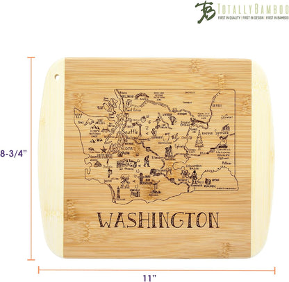Totally Bamboo A Slice of Life New Jersey State Serving and Cutting Board, 11" x 8.75" - Colors B