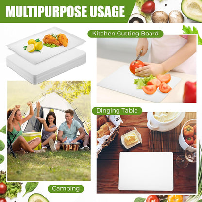 Hushee 120 Count Disposable Cutting Board Sheets 15 x 10. 6 Inch Disposable Sheets Flexible Plastic Sheet Cutting Mat Large Chopping Boards for Kitchen Cooking Traveling Camping Tailgating BBQ
