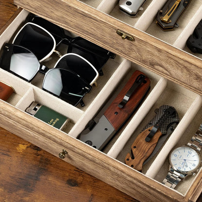 Knife Display Case, 3-Layer Pocket Knife Case Display & Storage Knives, Solid Wood Knife Case for Collections, Gift for Boyfriend Fathers Day Birthday Gifts(Black)