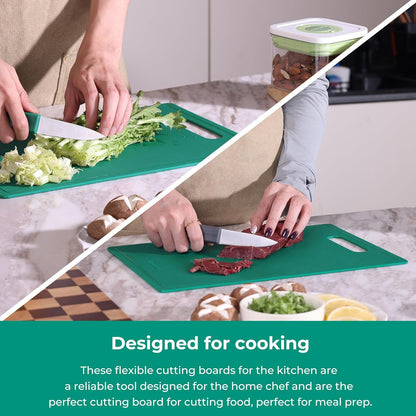 Linoroso Flexible Kitchen Cutting Board - Made from BPA Free Material - Cutting Mark Prevention, 10x14 Inches, Non-Slip Design - Easy-Care Kitchen Essential, Orange