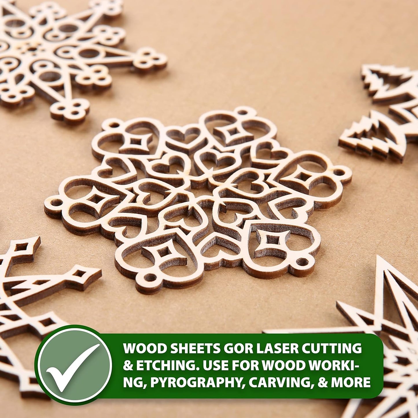 Mandala Crafts Baltic Birch Plywood Board - Thin Wood Sheets for Crafting Model Laser Cutting Engraving 6x6 Inches - 16 Unfinished Wood for Wood Burning Projects