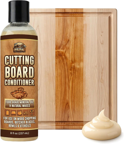 Butcher Block Conditioner 16 fl oz - Food Grade Mineral Oil and Beeswax Wood Cutting Board Conditioner for Butcher Blocks, Bowls & Utensils - Food Safe Natural Formula - Made in the USA