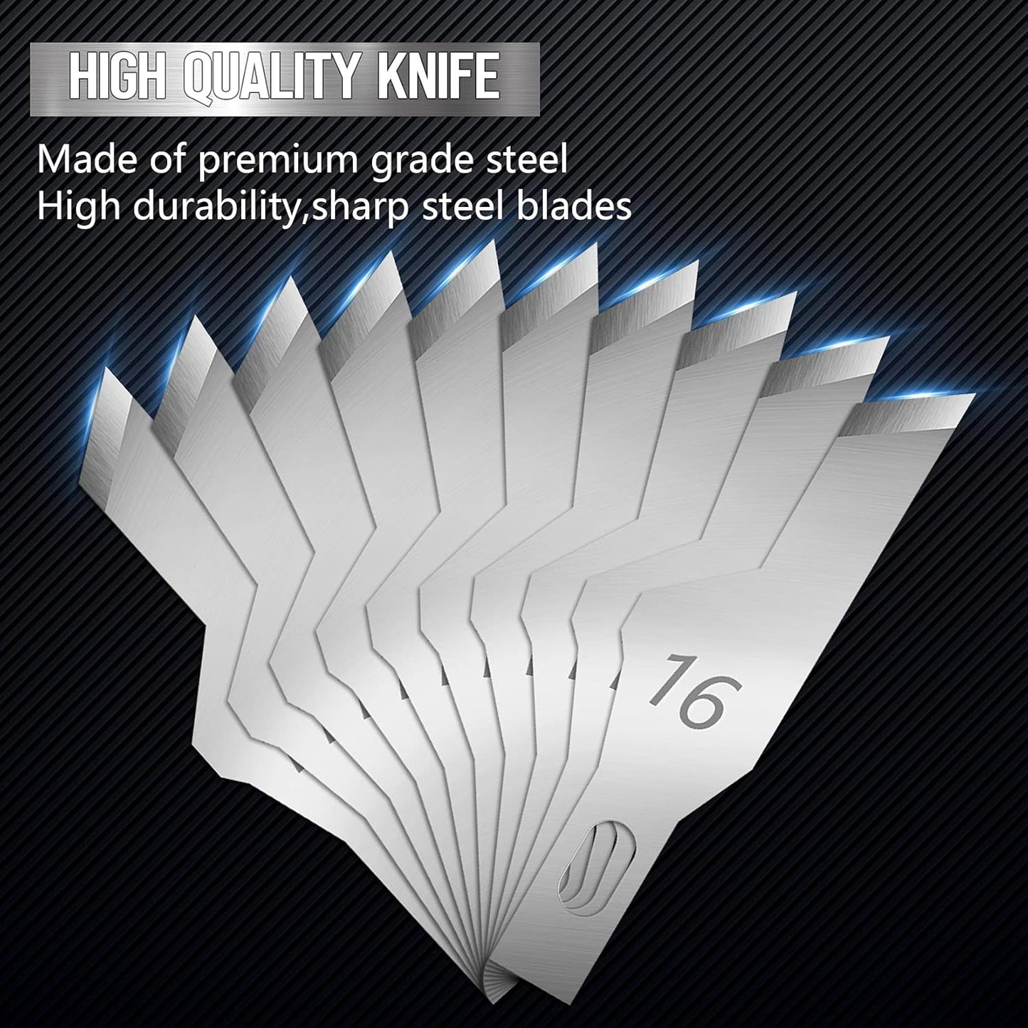 Jetmore 100 Pack Craft Hobby Blades #2 Craft Knife Blades Refill Hobby Knife Replacement Blade with Storage Box for Art and Crafting Scrapbooking Supplies Cutting Caving Stencil