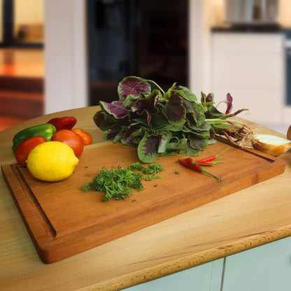 Casual Home Delice Rectangle Juice Drip Groove Cutting Board 15.5"Wx11"Dx0.75"H, Walnut