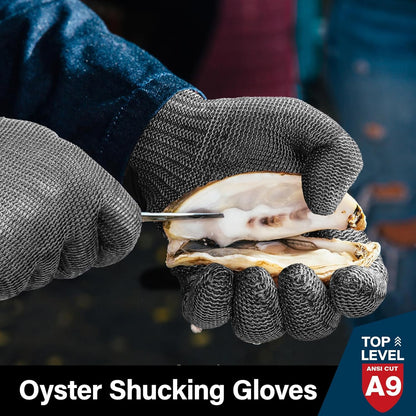 Schwer SlicePro ANSI A9 Cut Resistant Glove PR1706, Stainless Steel Mesh Metal Glove, Food Grade for Kitchen Cooking, Butcher Meat Cutting, Oyster Shucking, Mandoline, Fishing, (M, 1 PCS)