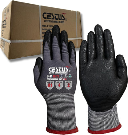 Cestus C11e, Nitrile Coated Work Gloves with Grip, Touchscreen, Reinforced Double Knit (3,12,120 Pairs)